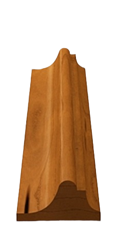 Section of shaped poplar trim molding in natural wood finish for home improvement projects