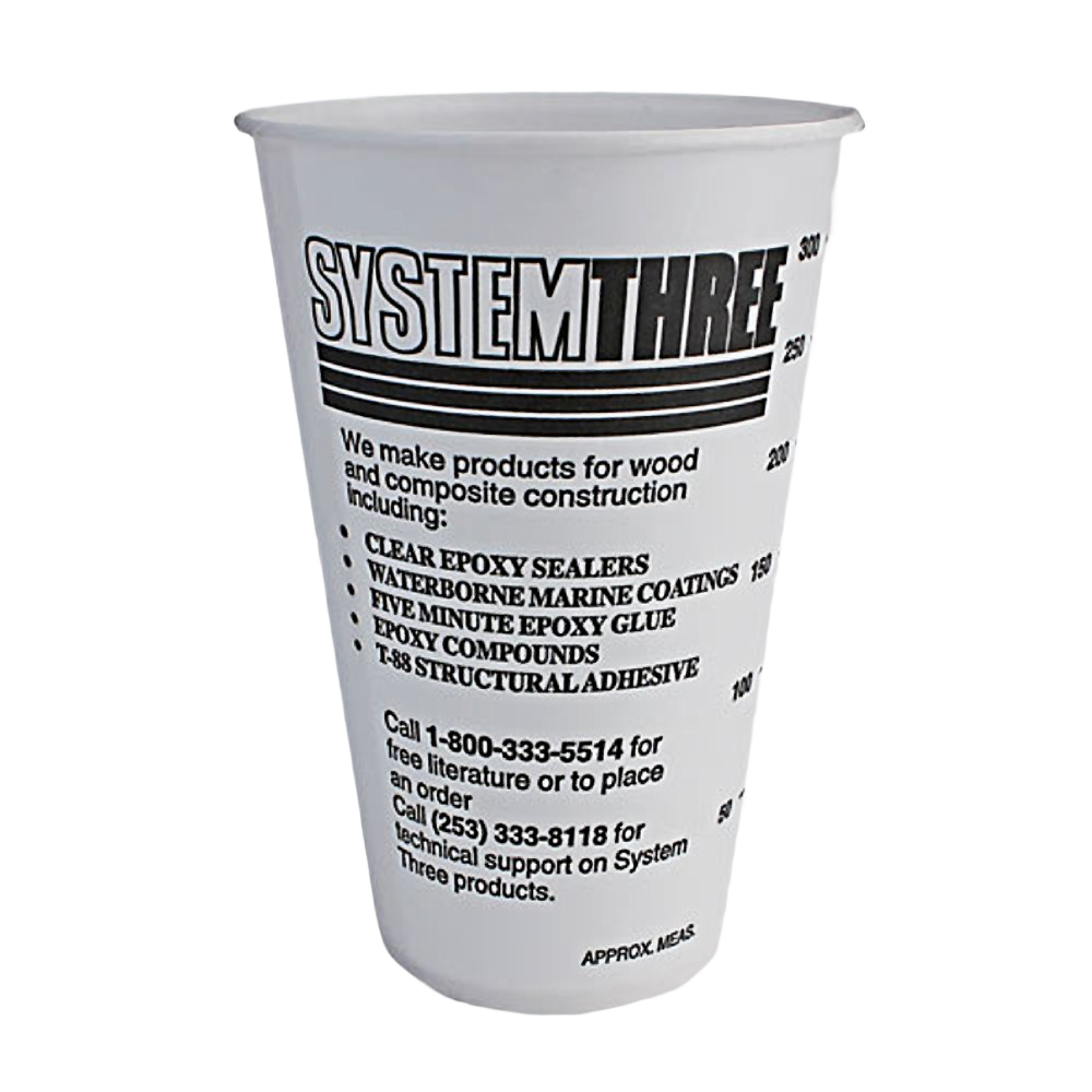White graduated mixing cup for precise epoxy measurement in paint supplies and home improvement collections under $50