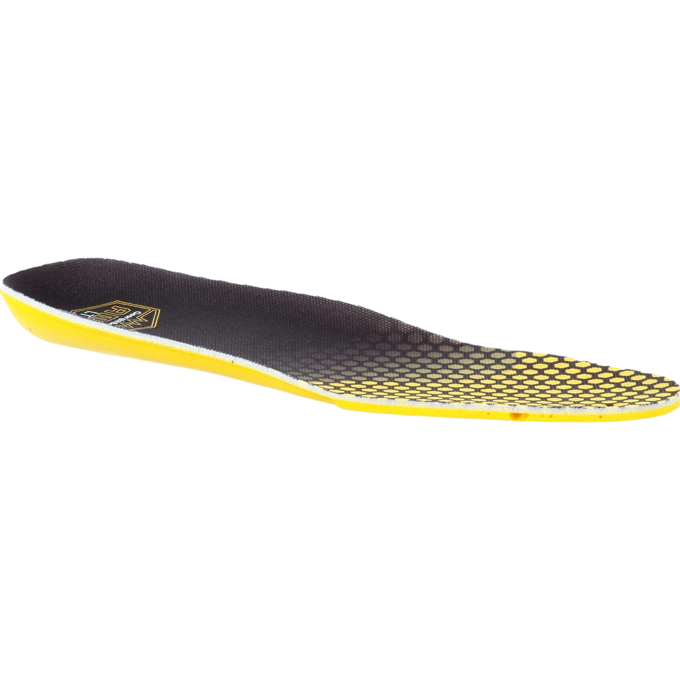 Black and yellow slim footbed insole with textured surface for enhanced comfort in footwear and clothing collections under $50