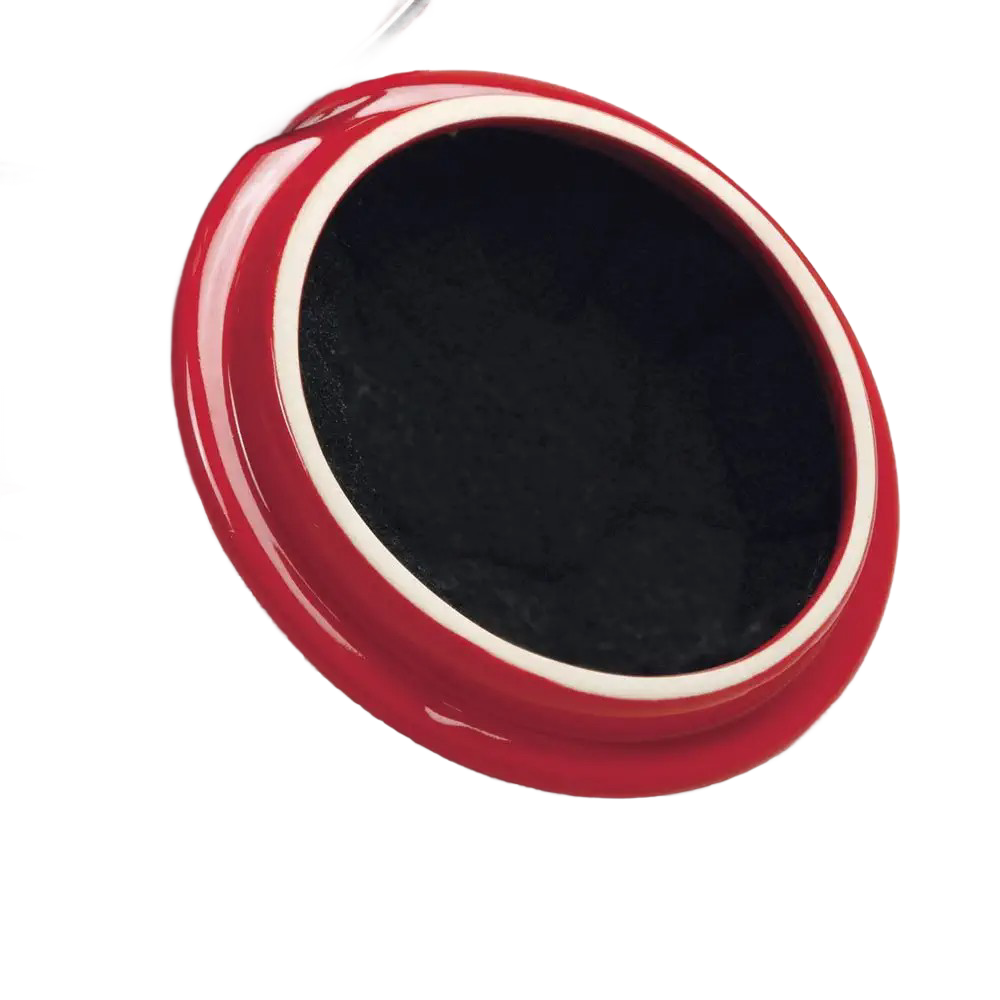 Round red compost filter refill with black interior pad for kitchenware odor control and replacement use
