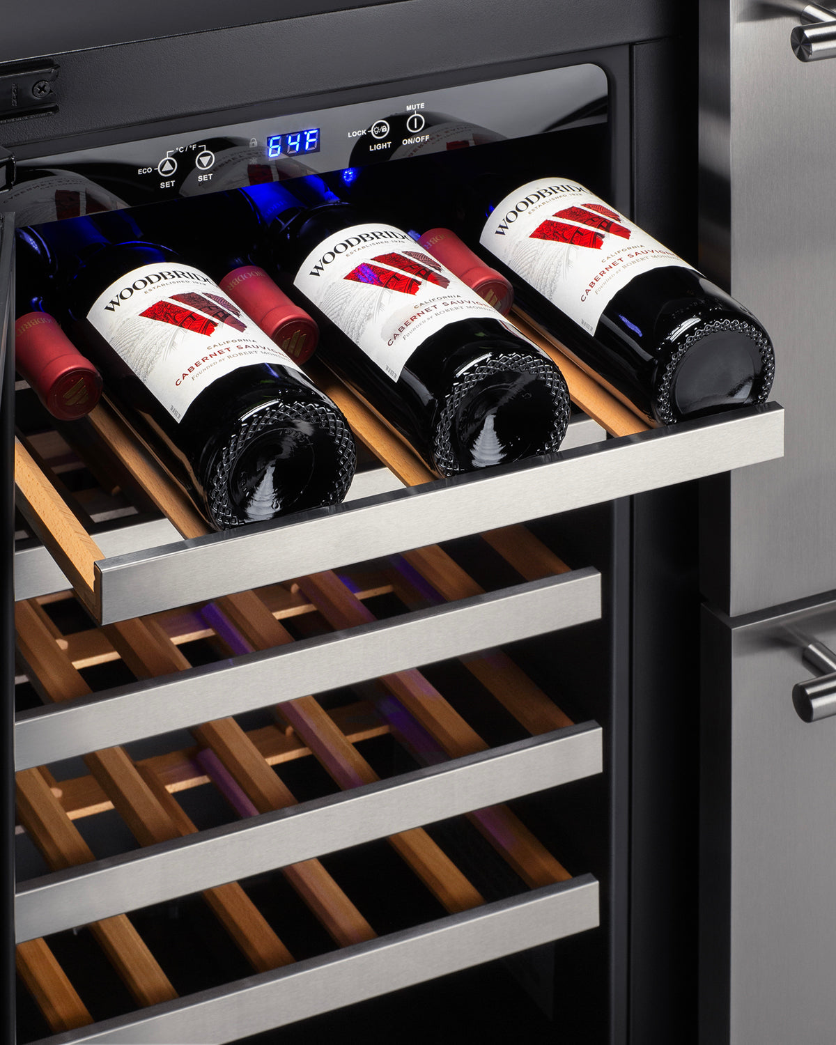 36" Wide Combination Wine Cellar & 2-Drawer Refrigerator, ADA Compliant