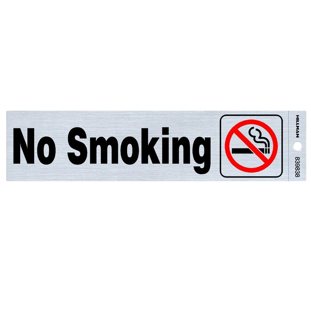 Black and red self-adhesive no smoking sign on nickel mylar for hardware and home improvement projects under $50