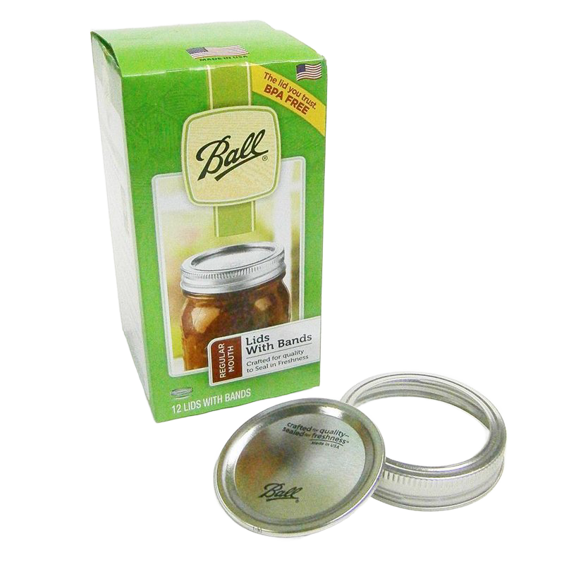 Box of BPA-free canning lids with metal bands for sealing jars, kitchenware under $50 for food preservation collections