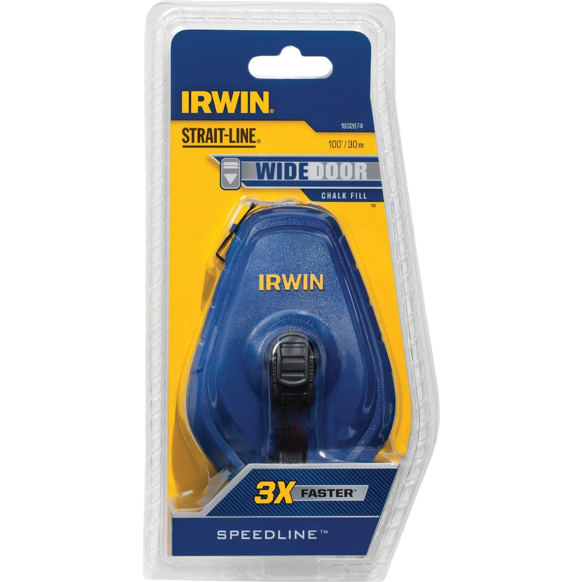 Blue Irwin chalk line reel with wide chalk fill door for woodworking and measuring tasks under $50 collection
