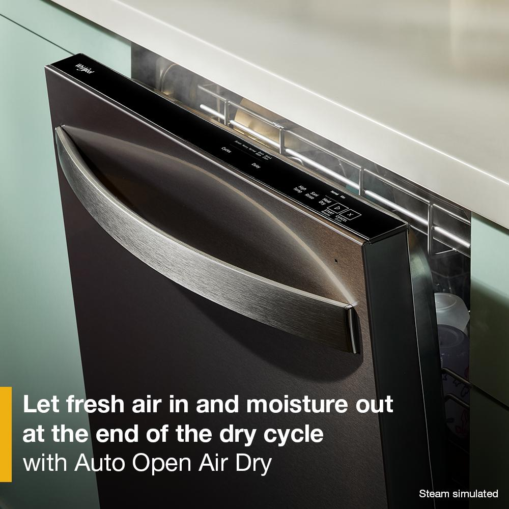 Whirlpool® 24-Inch Top Control Dishwasher with Total Coverage Wash and Auto Open Air Dry in Fingerprint Resistant Stainless Steel