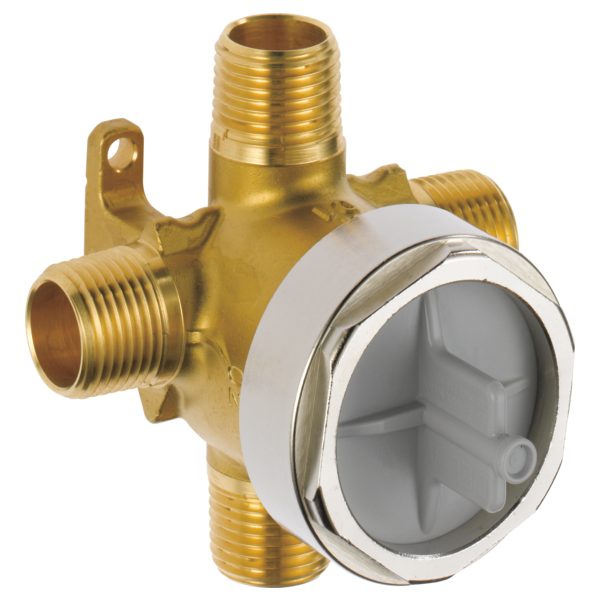 Brass diverter faucet rough with chrome trim designed for bathroom and showerhead plumbing installations