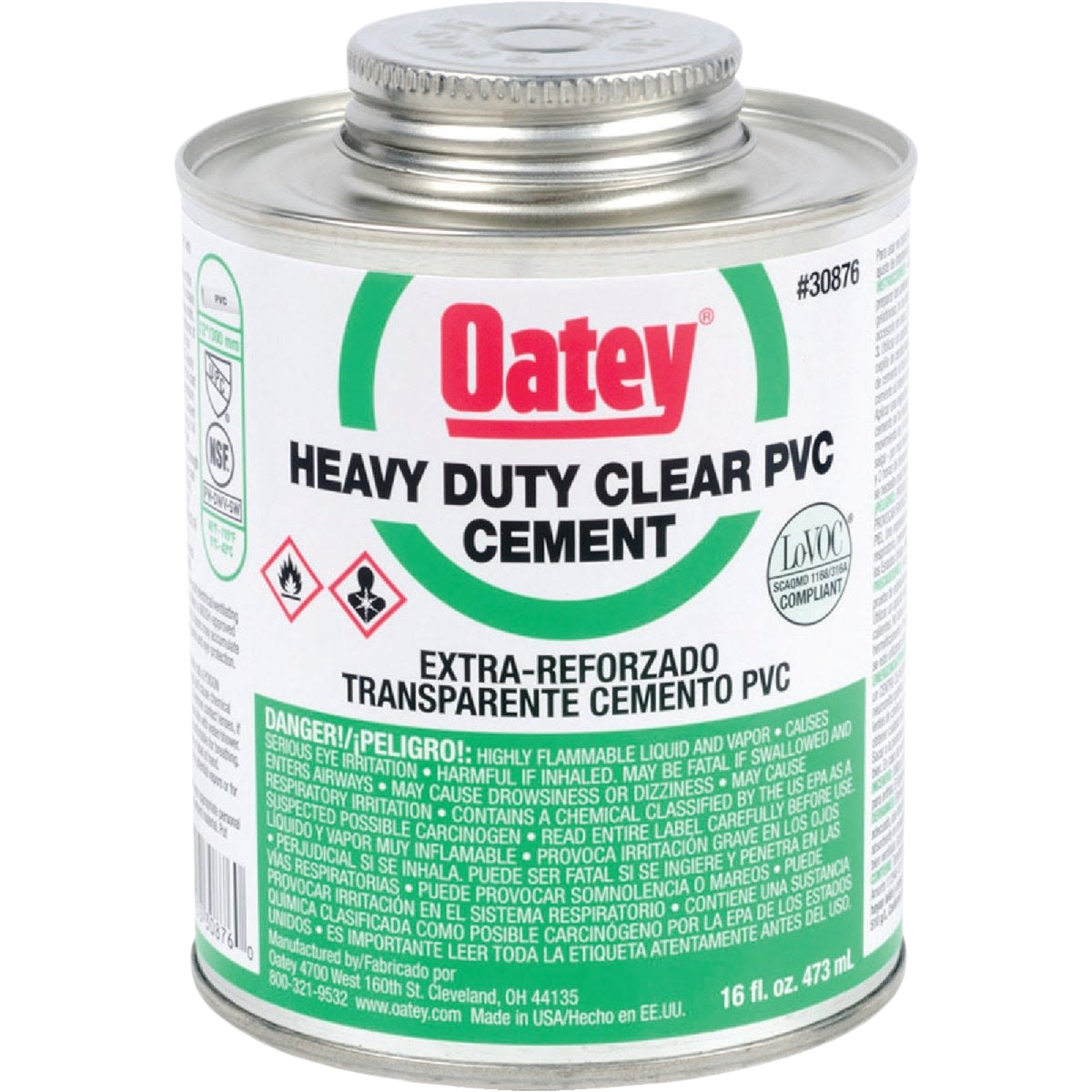 Oatey heavy-duty clear PVC cement can for plumbing repairs in pipe cement and primers category under $50 collections