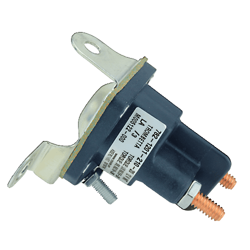 Electrical starter solenoid with metal mounting bracket and copper terminals for tools and home improvement use