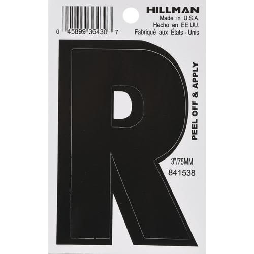 Hillman 3 in. Black Vinyl Die Cut Sticker Letter R