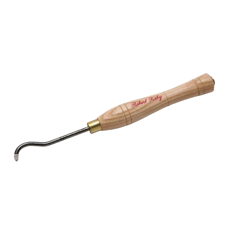 Woodworking micro-hollowing tool with wooden handle and curved hook blade for precise woodworking tasks under $100 collection