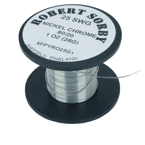 Spool of 25 SWG nickel chromium wire weighing 1 ounce for woodworking tools and home improvement projects