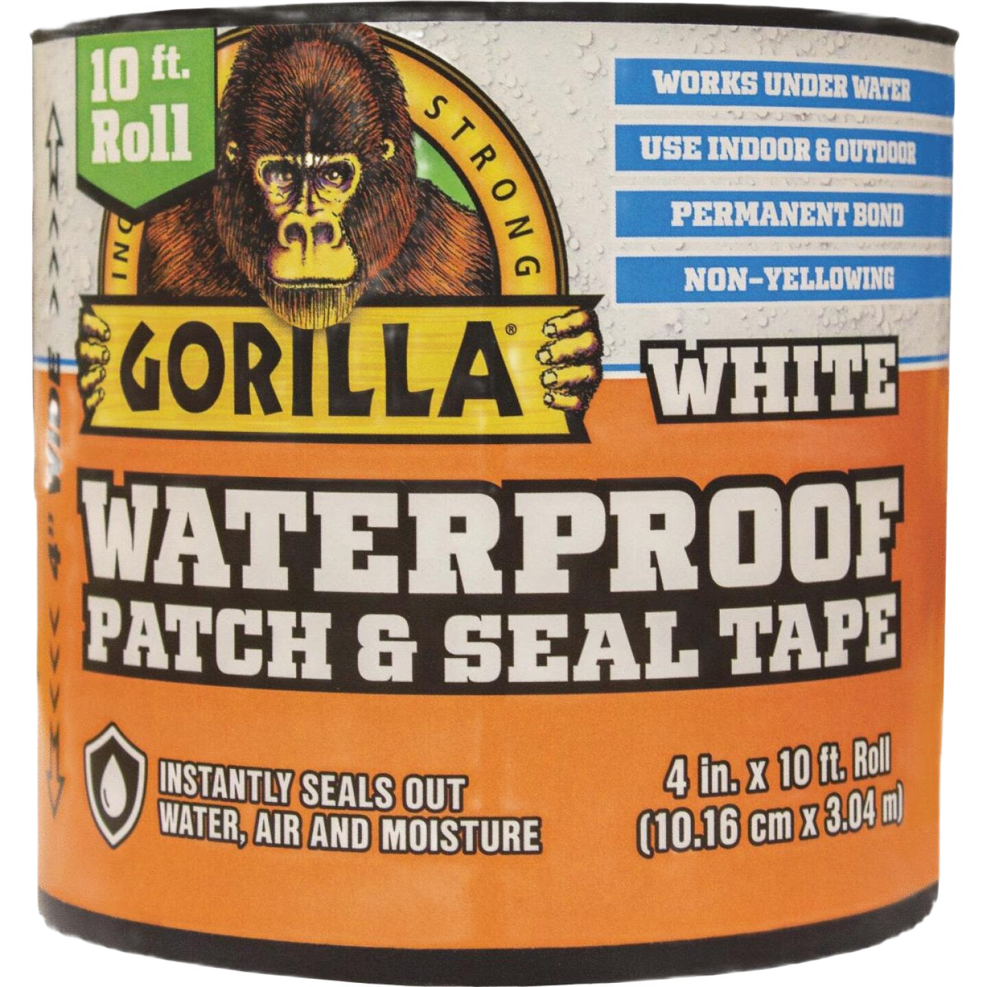 White waterproof repair tape roll with strong adhesive for sealing water, air, and moisture in home improvement and tools collections