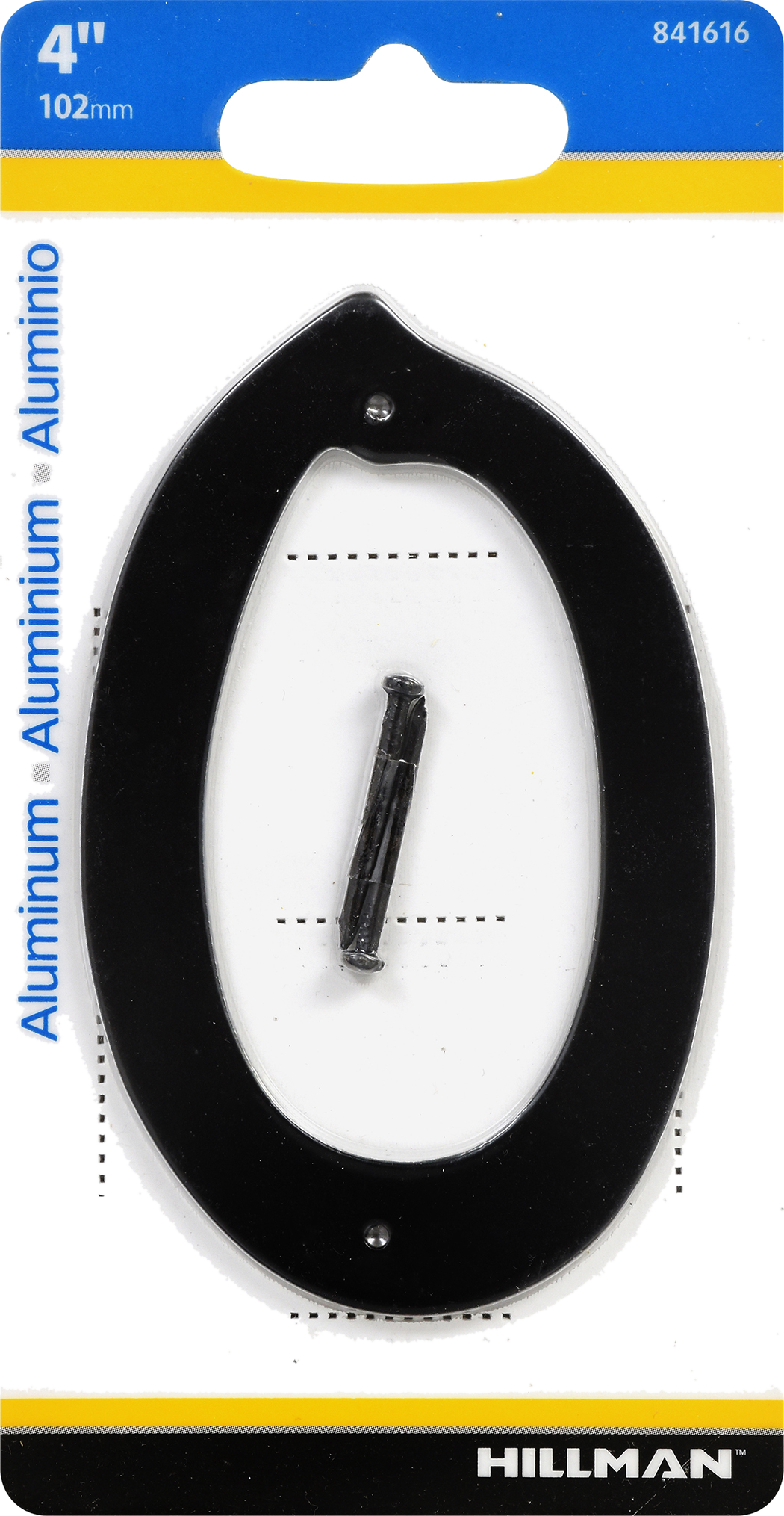 Hillman 4" Nail-On House Number 0 Aluminum, 2-Pack