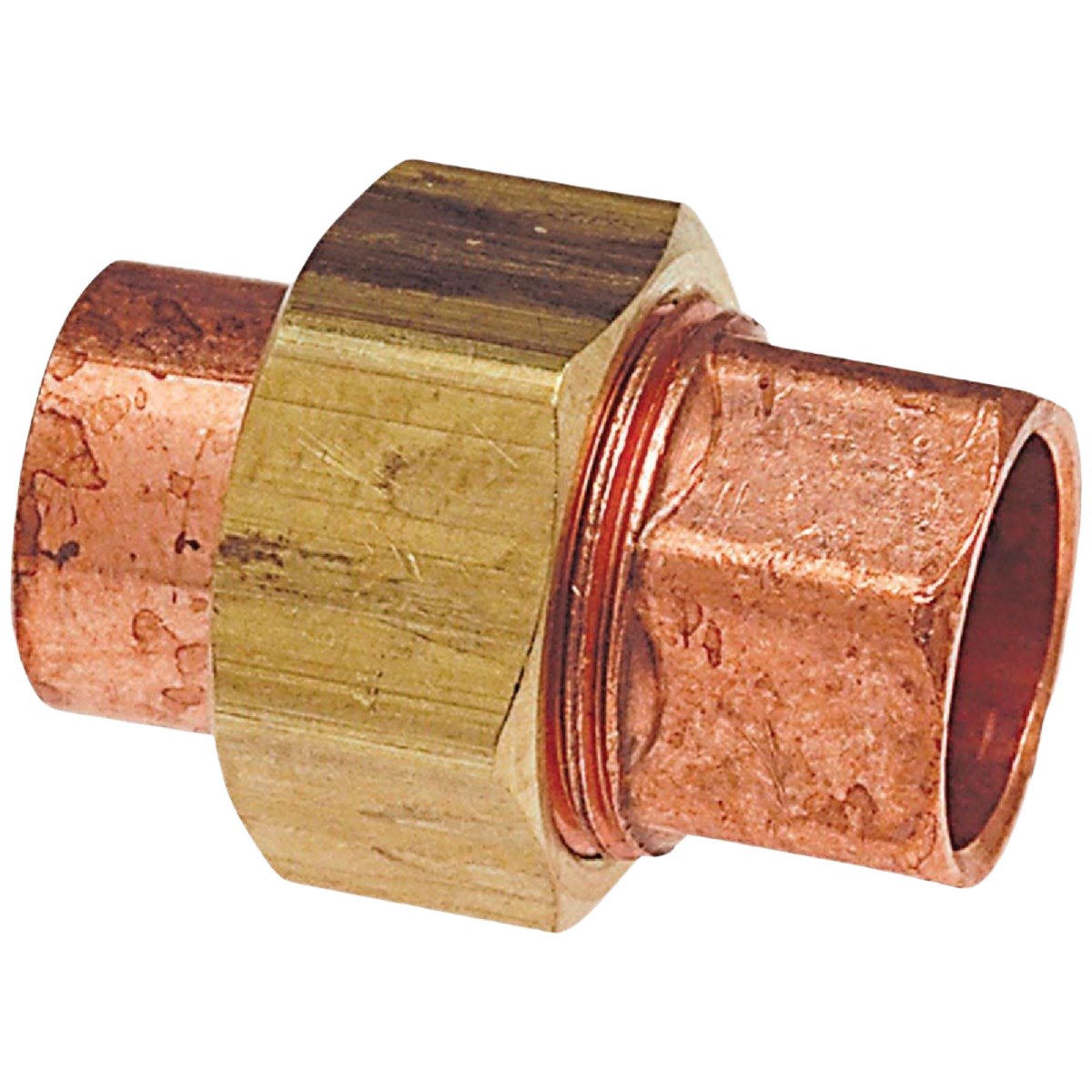 Copper solder-joint union fitting designed for plumbing connections in pipes and copper fittings collections under $50