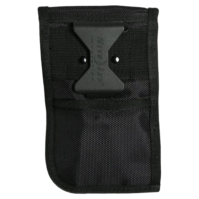 Black utility holster with XL clip and mesh pocket designed for carrying tools in home improvement tasks