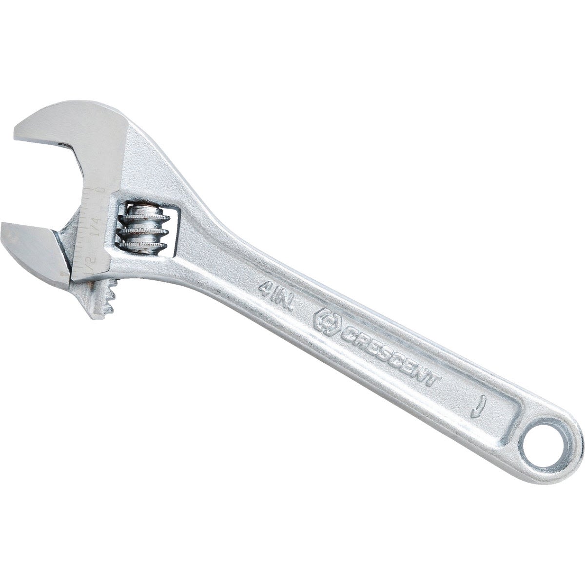 Silver adjustable wrench with metric scale and ergonomic handle for versatile home improvement applications