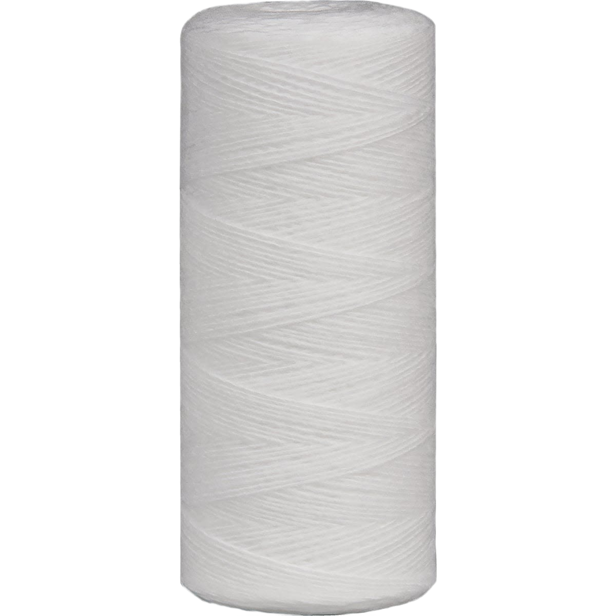 White extra fine sediment filter cartridge wrapped with fine fiber strands for water filtration systems