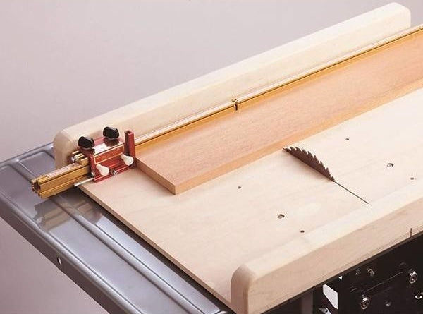 18-inch precision cutting track system mounted on table saw for woodworking and measuring tools under $100 collections