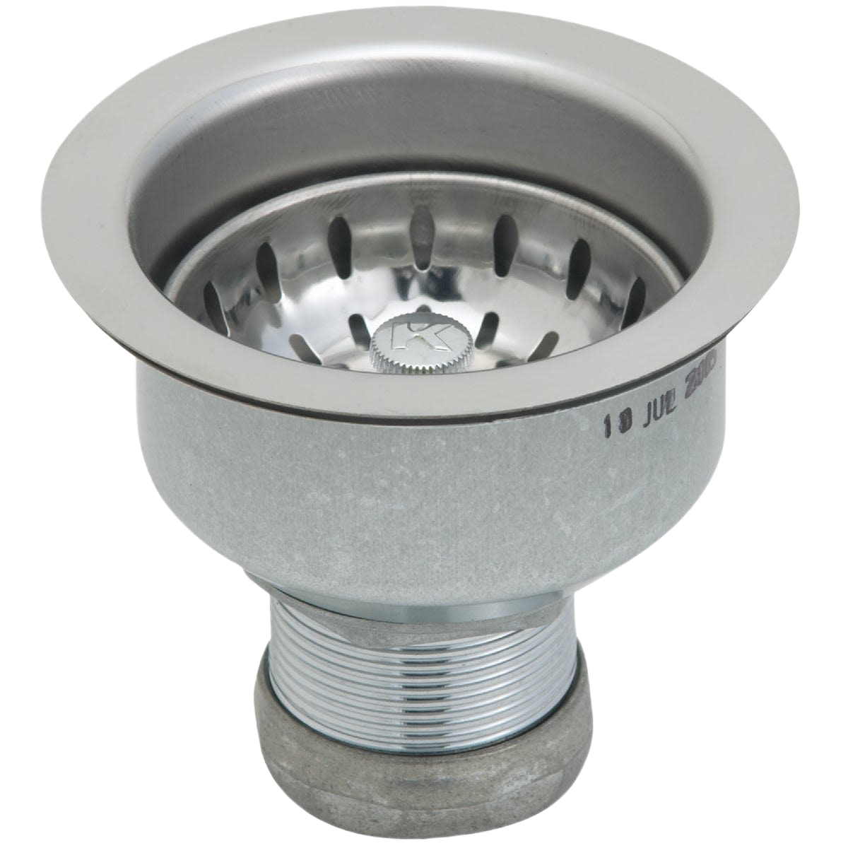 Stainless steel basket strainer with long threaded shank for plumbing and sink repair parts collections