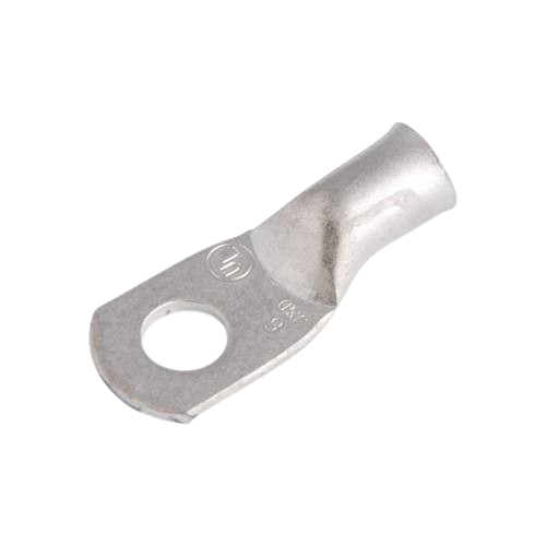 Heavy-duty silver electrical wire lug for 6 AWG wire, designed for durable connections in electrical tools collection
