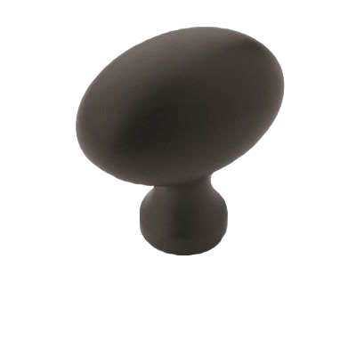 Matte black cabinet knob with sleek curved design, part of hardware and furniture accessories under $50 collection