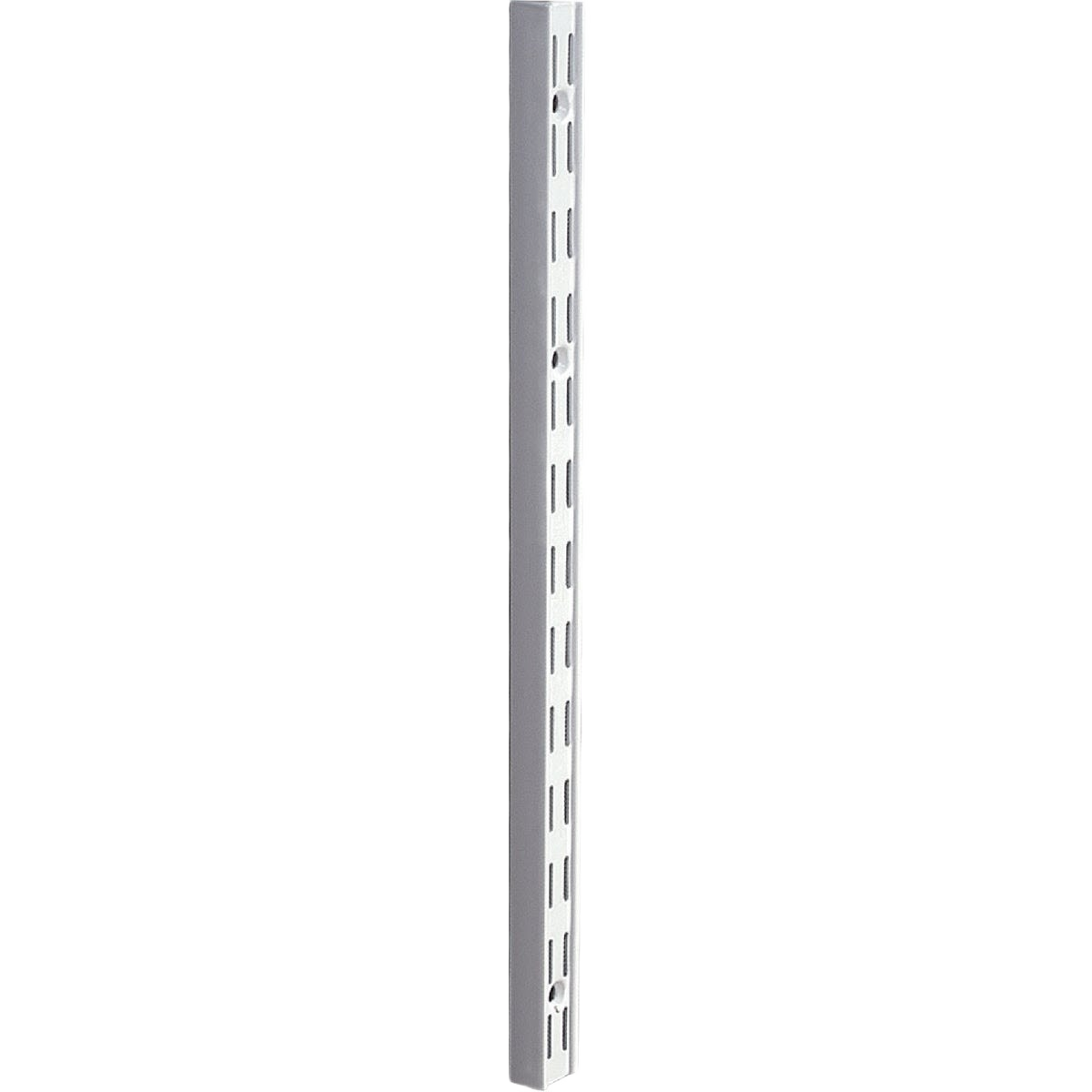 Titanium double-slot vertical shelving standard with smooth edges for adjustable shelving in storage and organization collections