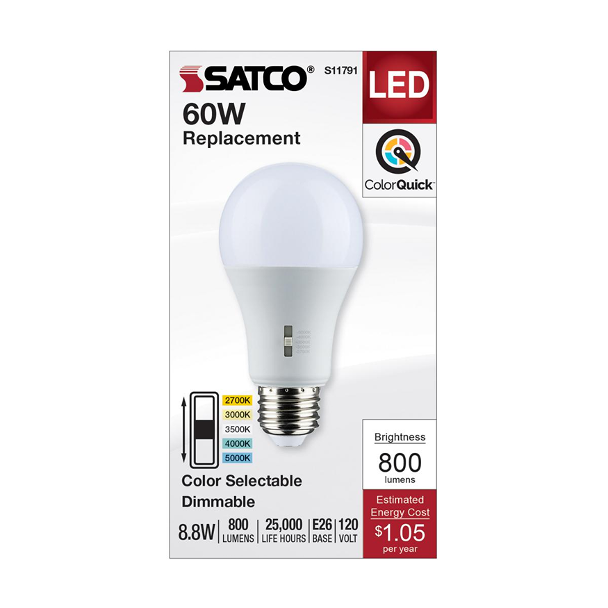 LED bulb with medium base, selectable color temperature, dimmable, and energy-efficient for home lighting under $50 collection