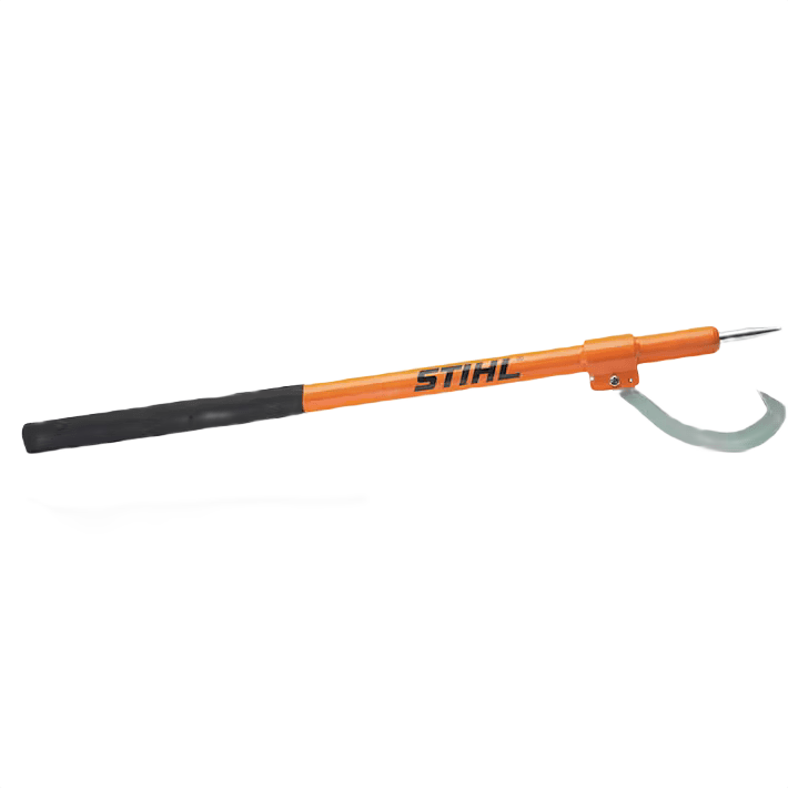 Orange heavy-duty log peavey with steel spike and black grip, ideal for woodworking and outdoor hand tools projects