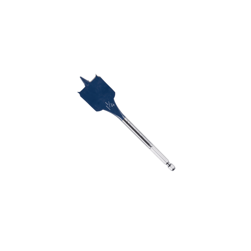 1/4 inch blue and silver spade bit for drilling, featured in drill bits and tool accessories collections