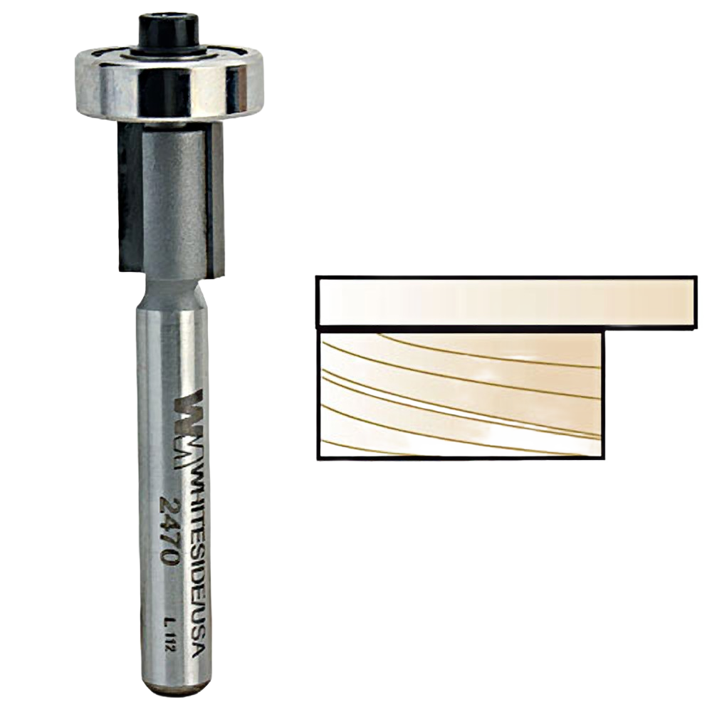 Whiteside overhang trim bit with 1/4-inch shank for precise laminate edge banding in tool accessories and home improvement