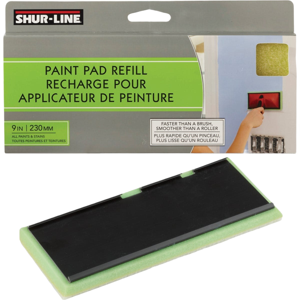 Shur-Line paint pad refill with green foam for smooth application in paint sprayers and supplies collections