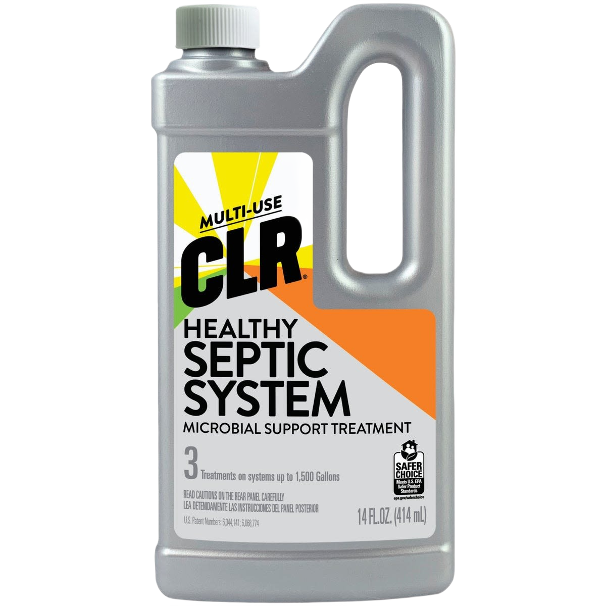 Gray plastic container of septic system microbial treatment for plumbing and drain care under fifty dollars collections