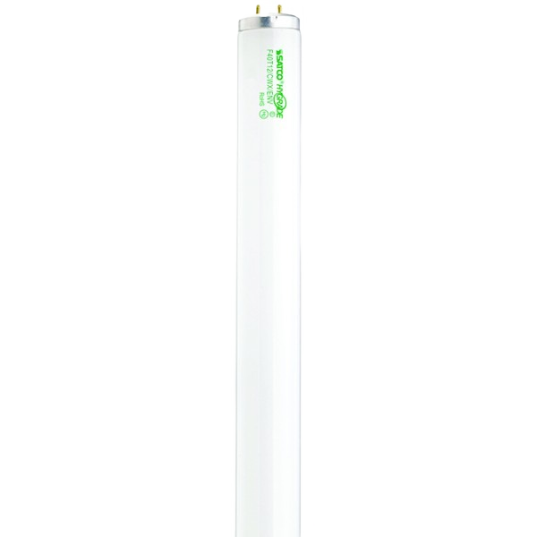 Satco 40 watt T12 fluorescent cool white tube light with medium bi-pin base for lighting and electrical use under $50
