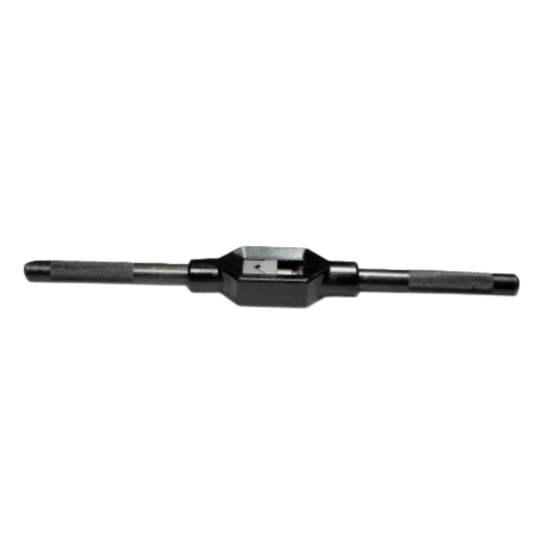 Heat-treated steel tap and reamer wrench with textured handles for precise threading in tool accessories and drill bits collections
