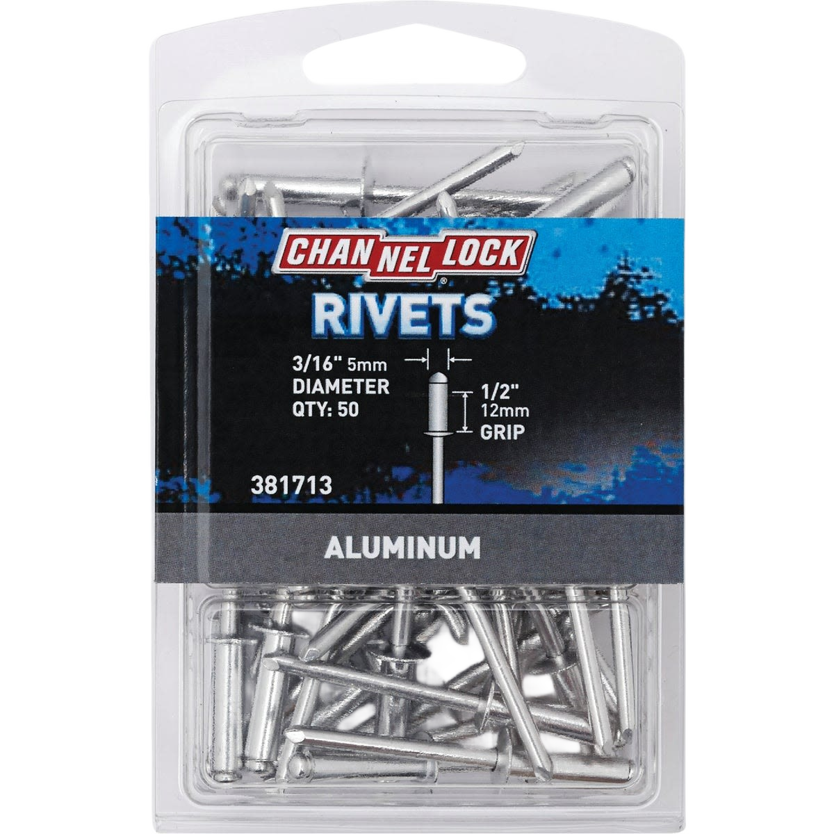 Clear plastic case of aluminum rivets in hardware fasteners collection for home improvement and tool accessories under $50