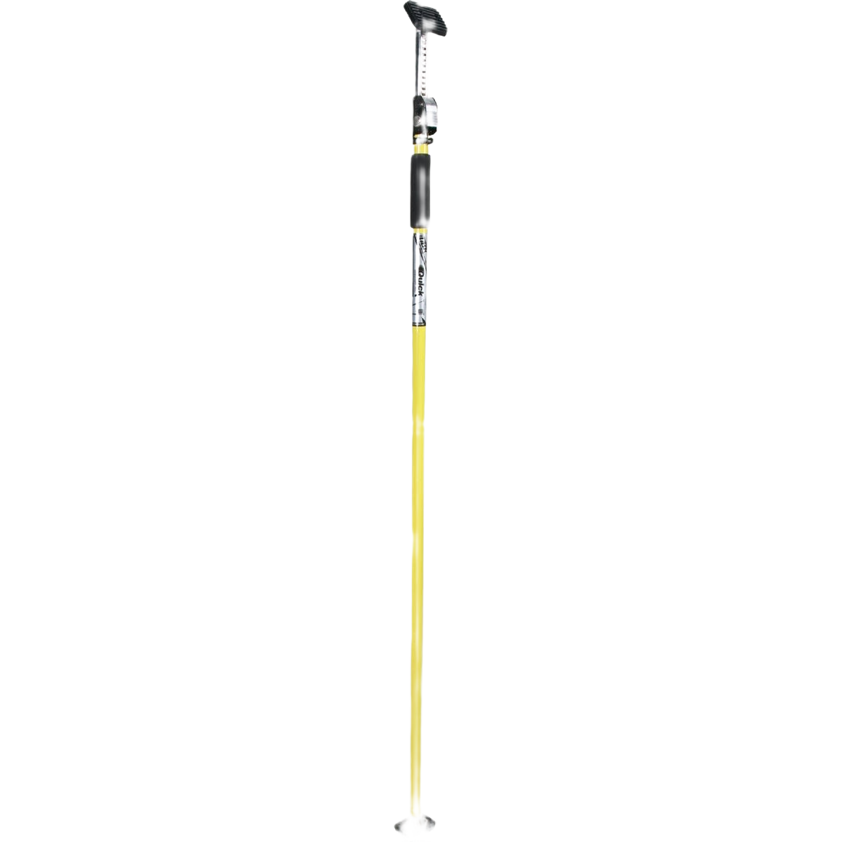 Adjustable yellow support rod with black handle and foot plate for home improvement and repair tasks