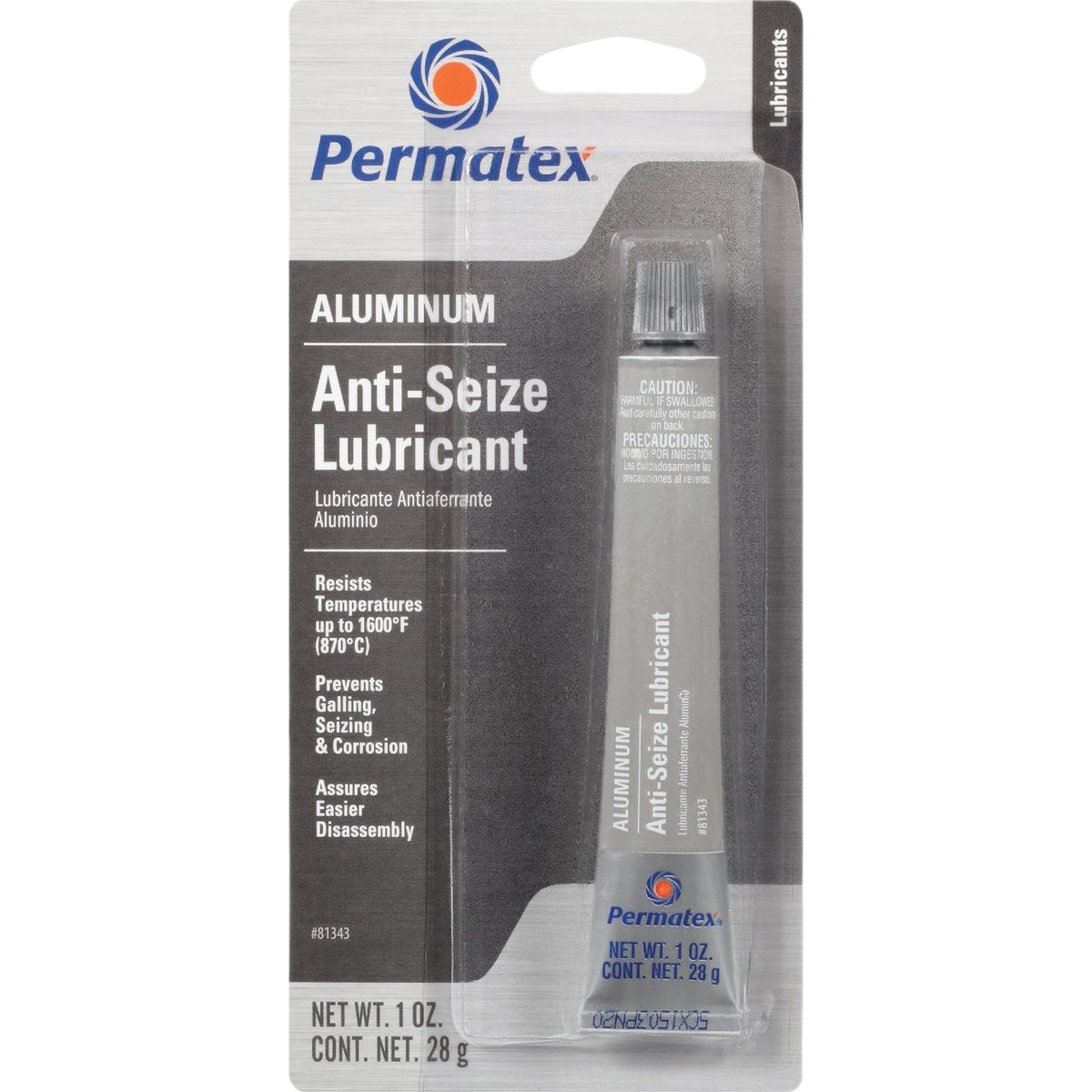 Tube of Permatex aluminum anti-seize lubricant in packaging for tools and home improvement use