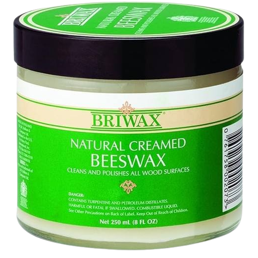 Jar of natural creamed beeswax for wood cleaning and polishing in Stains and Finishes and Home Improvement collections