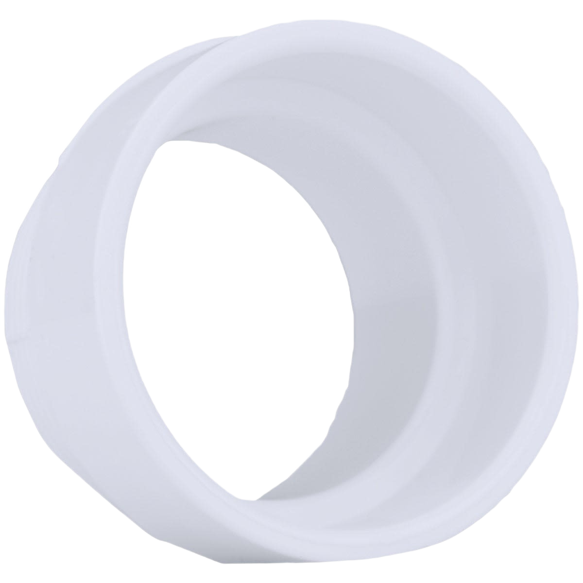 White Schedule 40 PVC pipe adapter with hub and male threaded end for home improvement plumbing connections