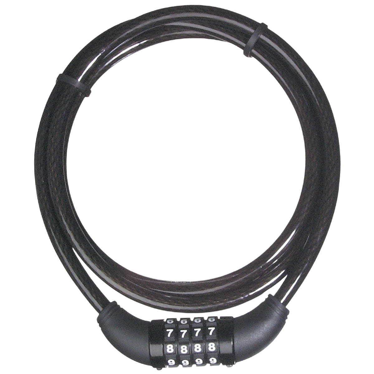 Black braided steel resetable combination cable lock for bicycle security in hardware and locks under $50 collection