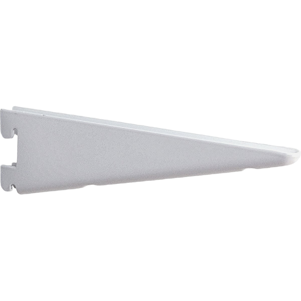 White steel heavy-duty shelf bracket with reinforced design for sturdy support in storage and shelving accessories collections under $50