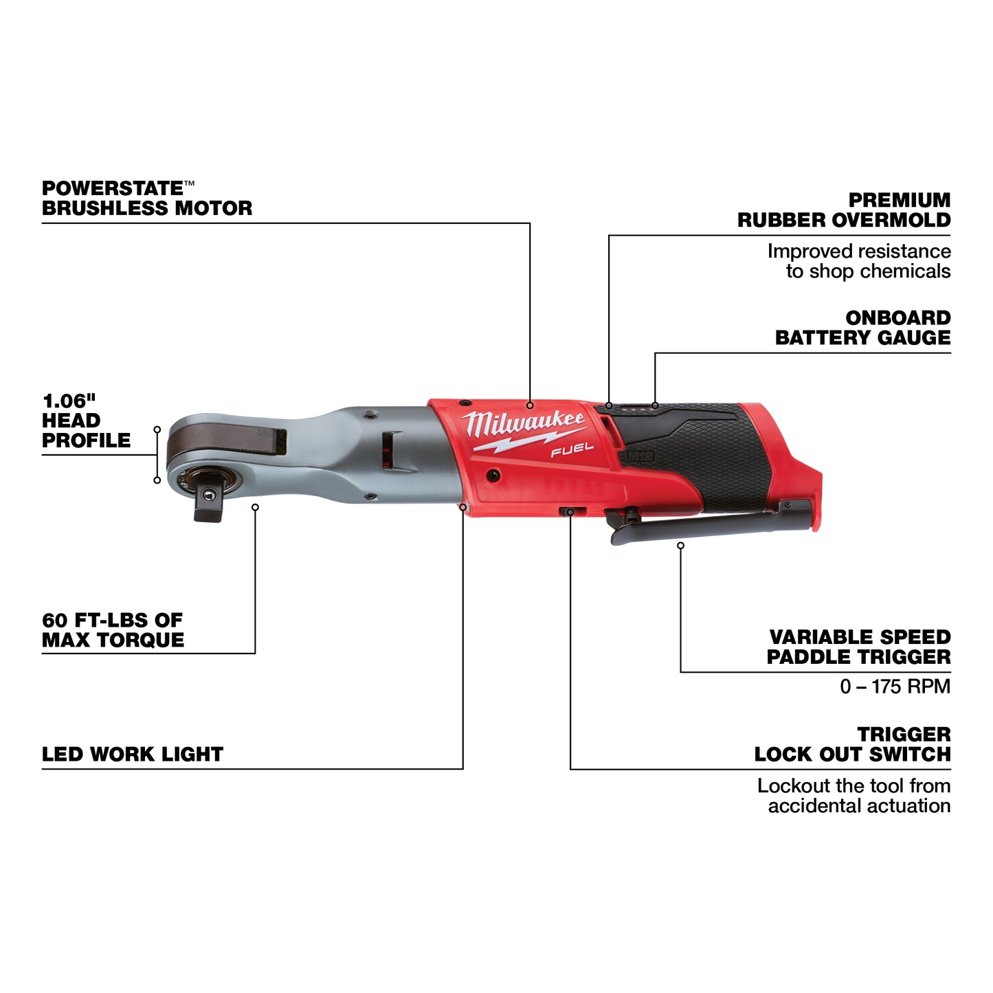 Milwaukee M12 FUEL™ 1/2" Ratchet