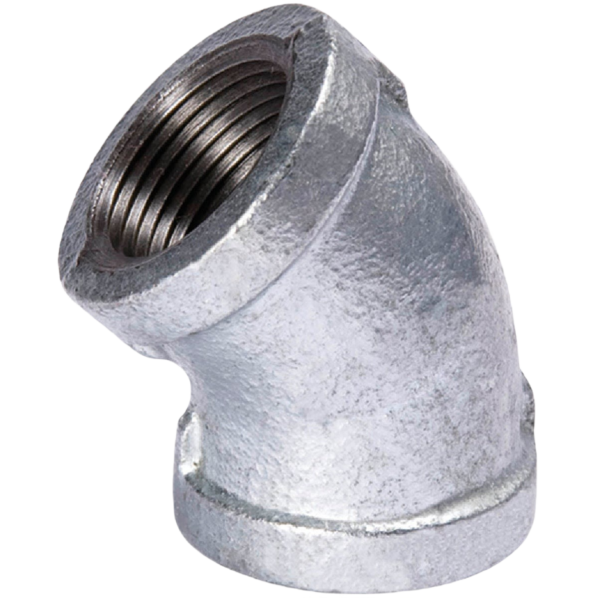 Galvanized iron pipe elbow fitting with 45-degree angle for plumbing and pipes under $50 collection