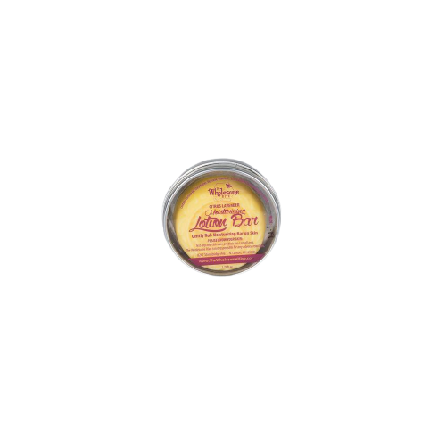 Round tin of citrus lavender moisturizing lotion bar for skin care in health and beauty collections under $25