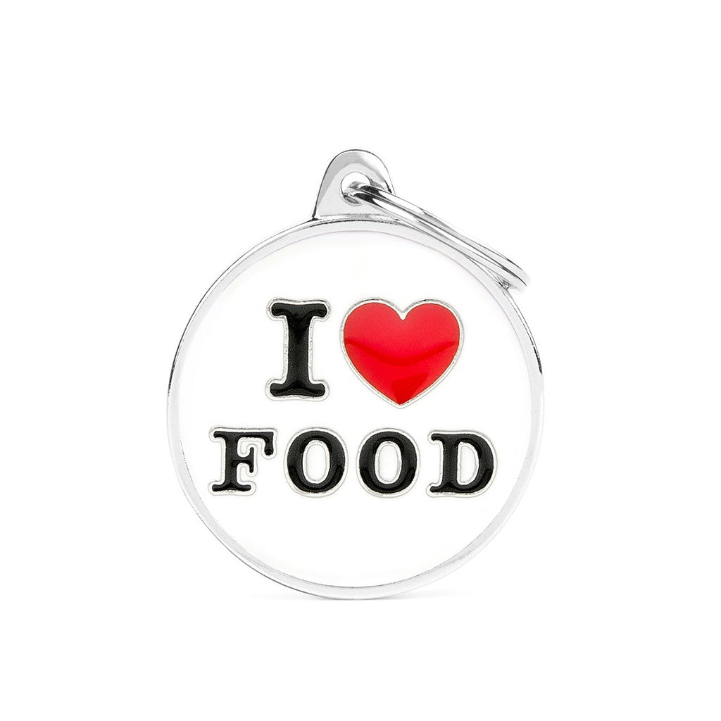 MyFamily Charms Big "I Love Food" Pet Tag