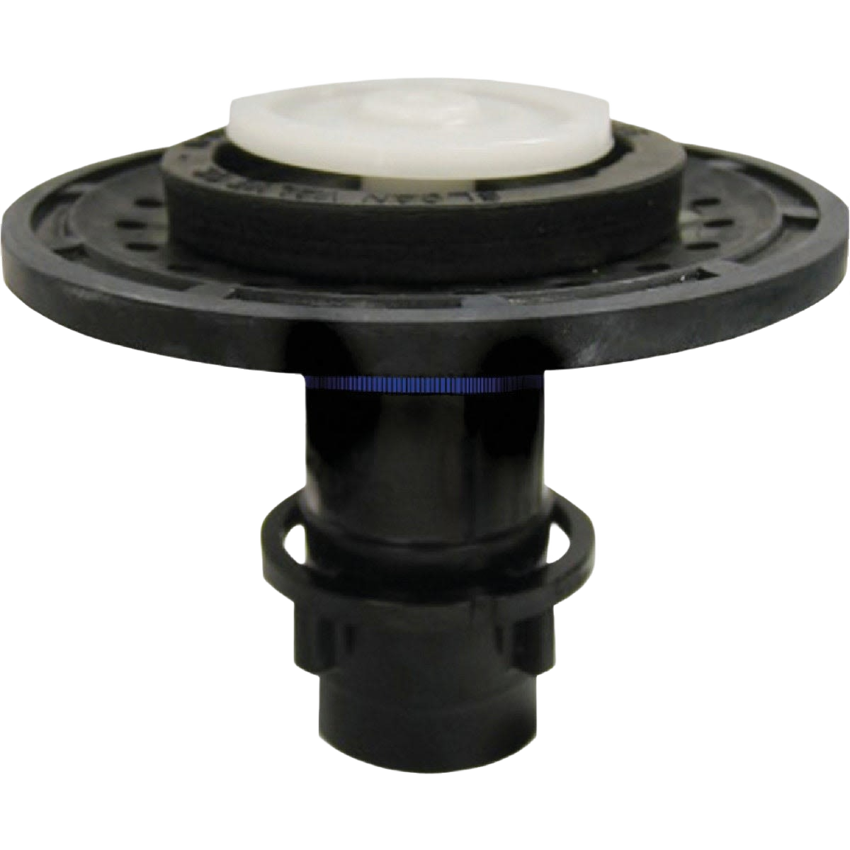 Black plastic closet flange with white sealing ring designed for home improvement and plumbing repairs