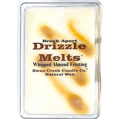 Clamshell pack of natural wax melts with a creamy almond frosting scent by Swan Creek Candle Co.