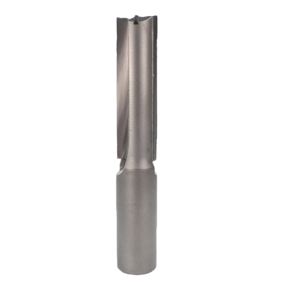 Silver metal CNC straight router bit with smooth shank for woodworking and CNC tool collections under $100