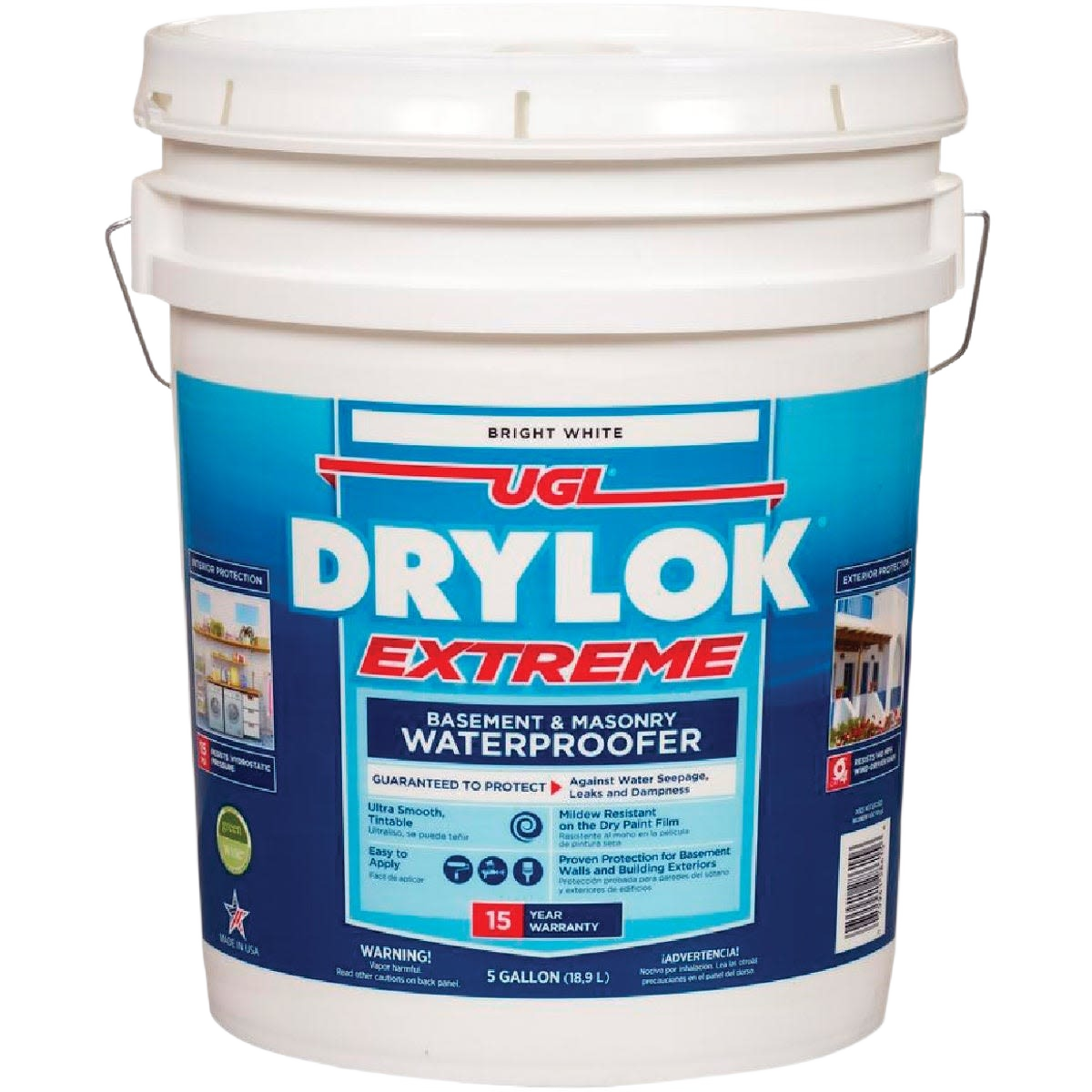 5-gallon container of white basement and masonry waterproofer in masonry and exterior paint collection