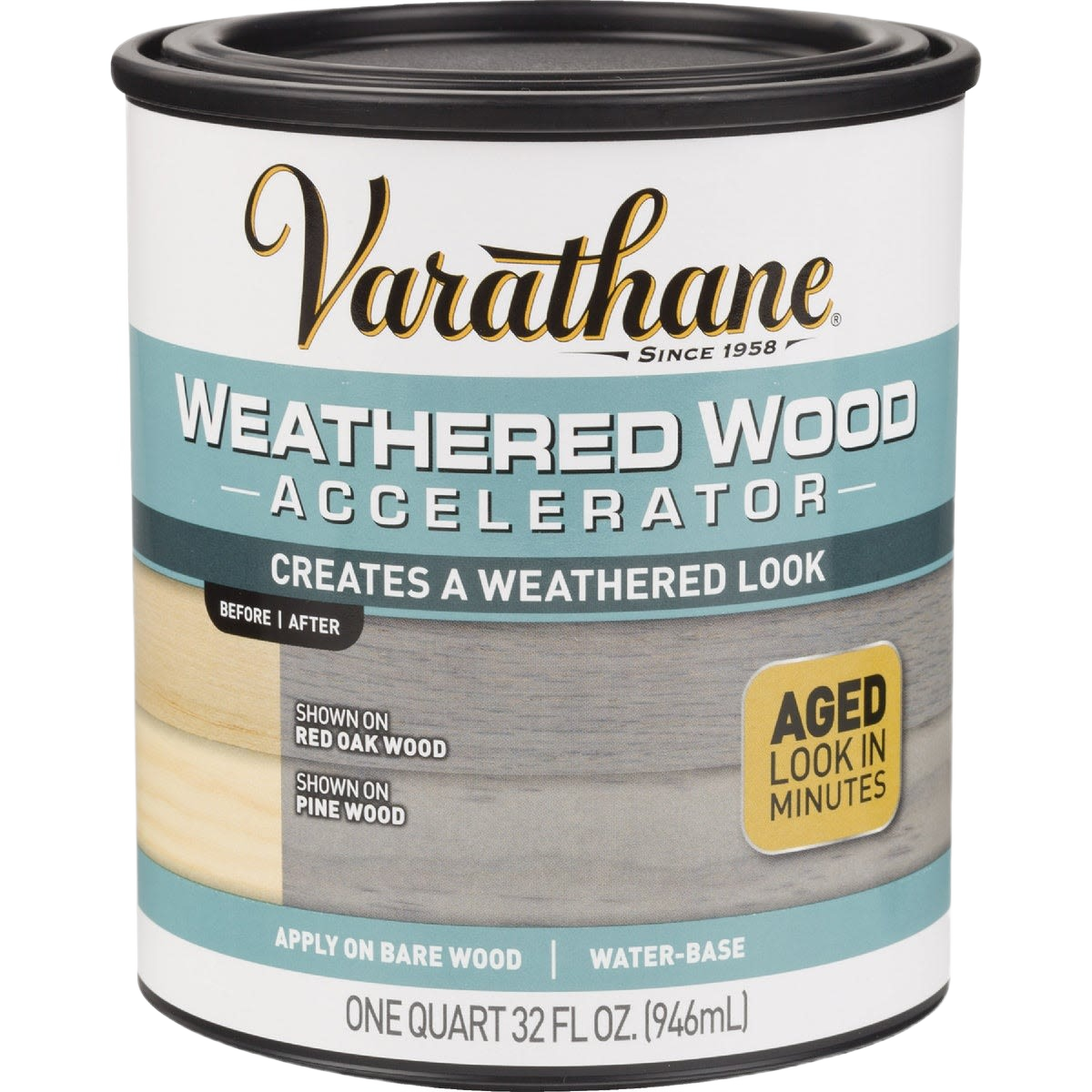 One quart container of water-based gray wood accelerator stain for interior use in Stains and Sealers collection